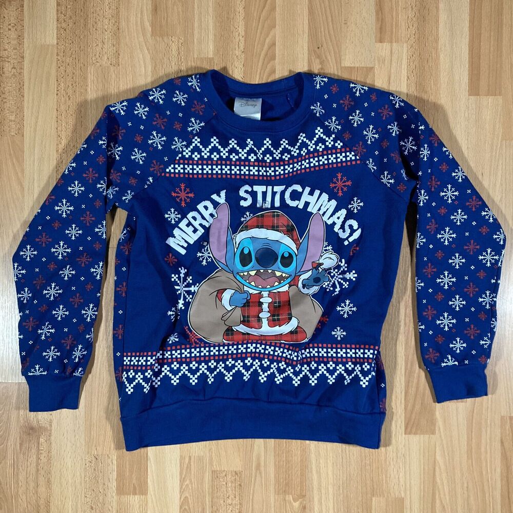 Disney Stitch Christmas Sweatshirt 'Merry Stitchmas'  (Small/3/5) Lights WORK